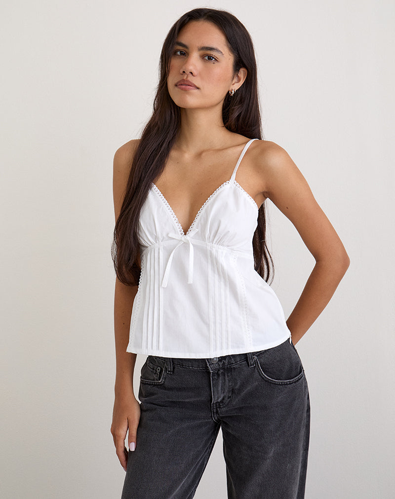 White Poplin Cami Top | Jepuni – motelrocks-com-us