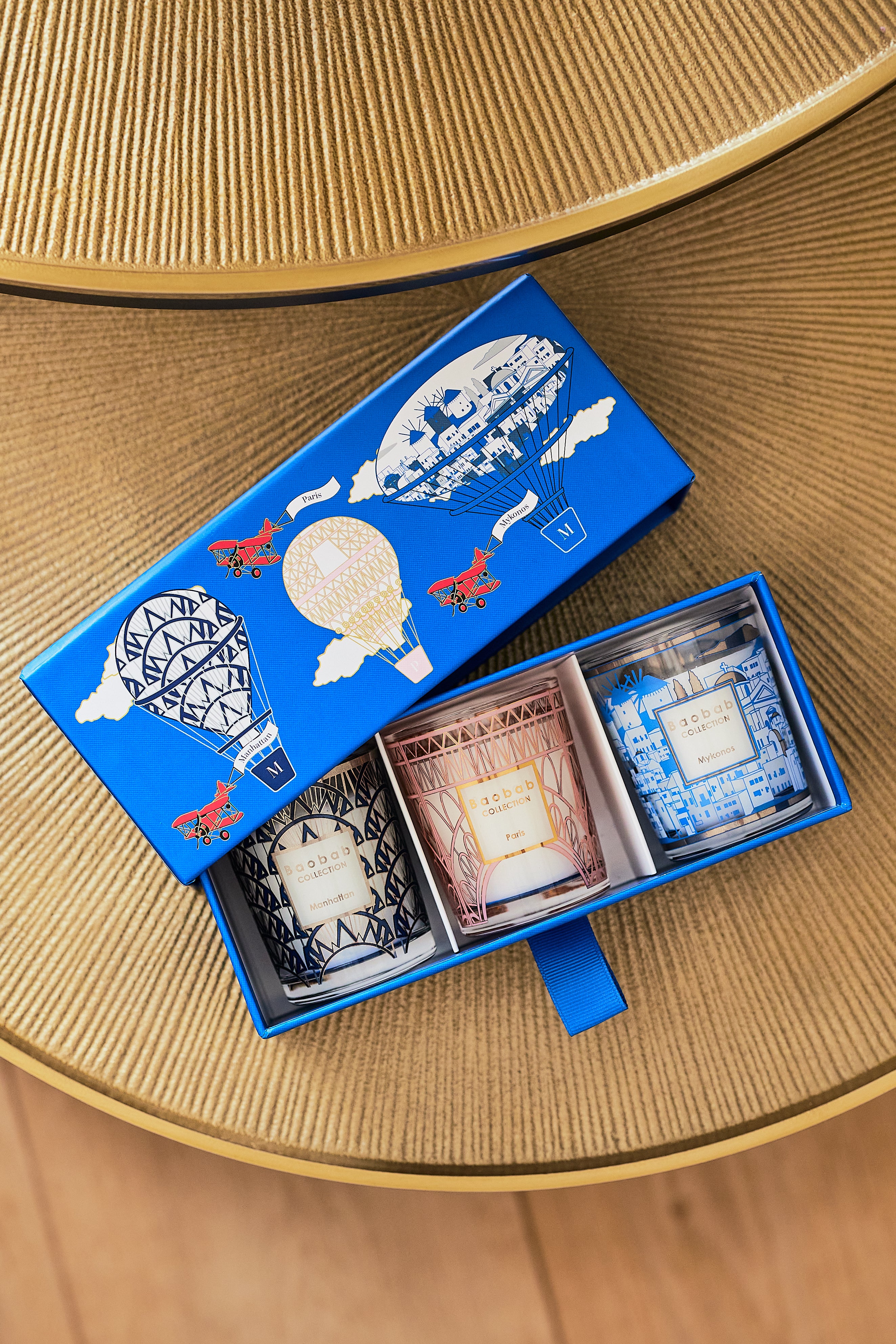 TRIO TRAVEL CANDLES MANHATTAN-PARIS-MYKONOS – Baobab Collection