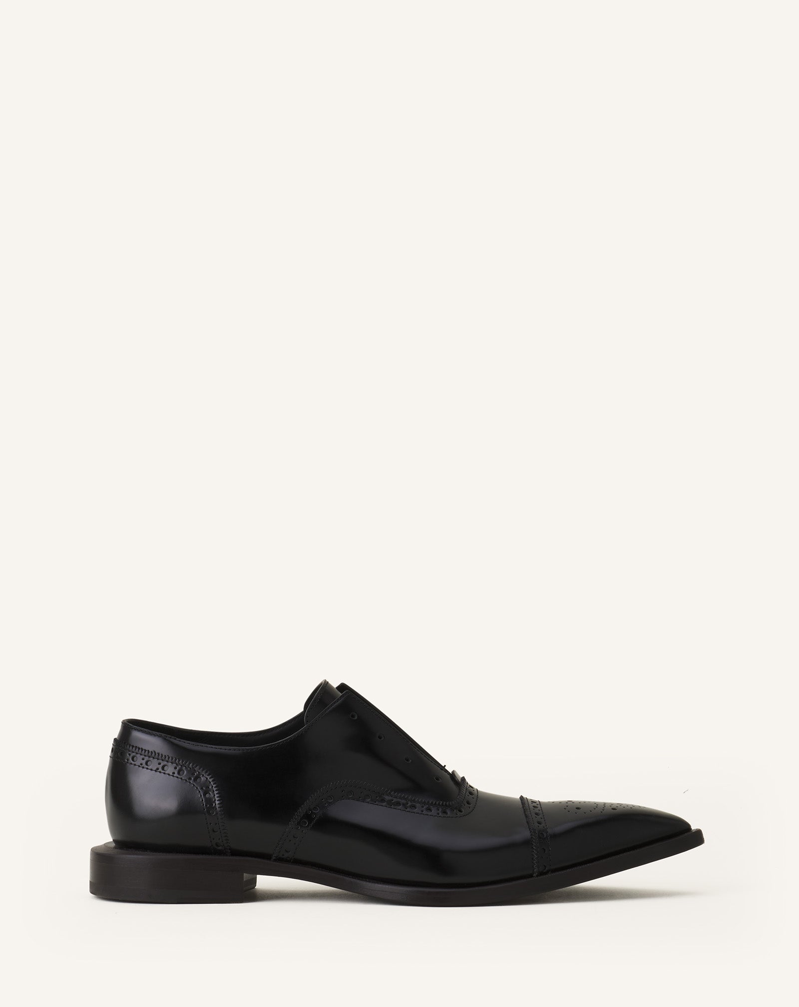 Black Brogue Oxford Shoe In Shiny Leather | Lanvin