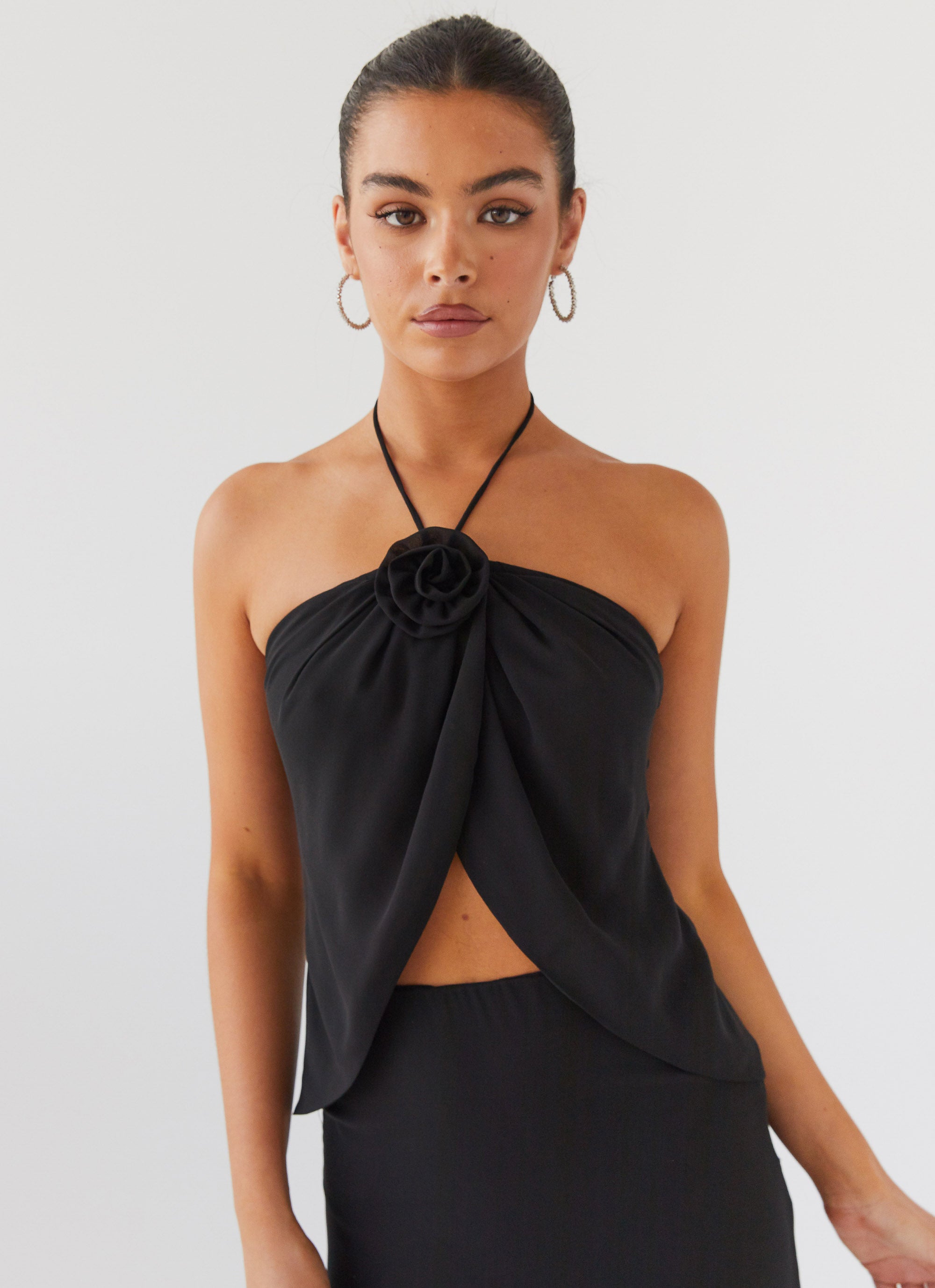 Nightfall Rose Tie Top - Midnight – Peppermayo US