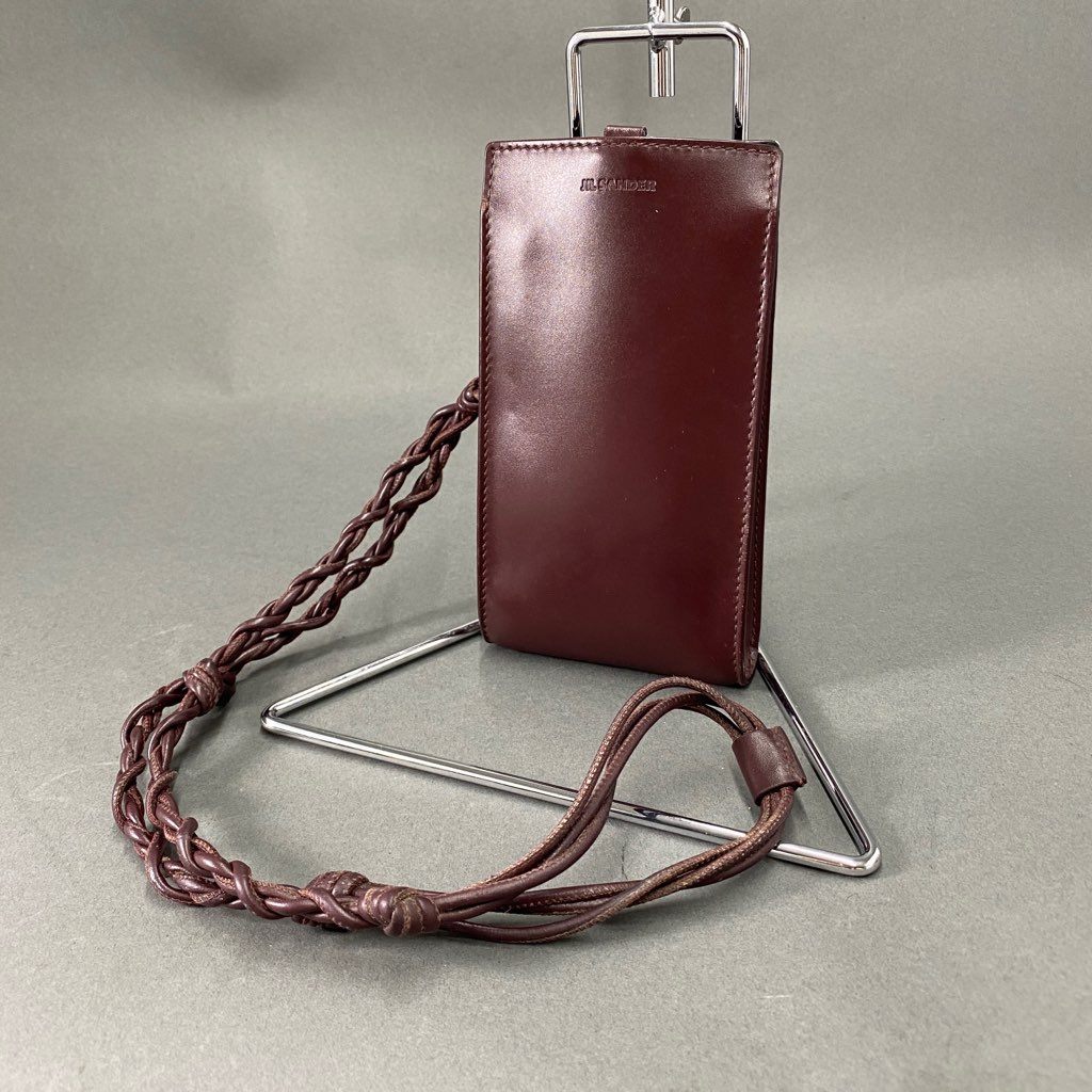 b8 JIL SANDER ジルサンダー タングルフォンケース ボルドー レザー