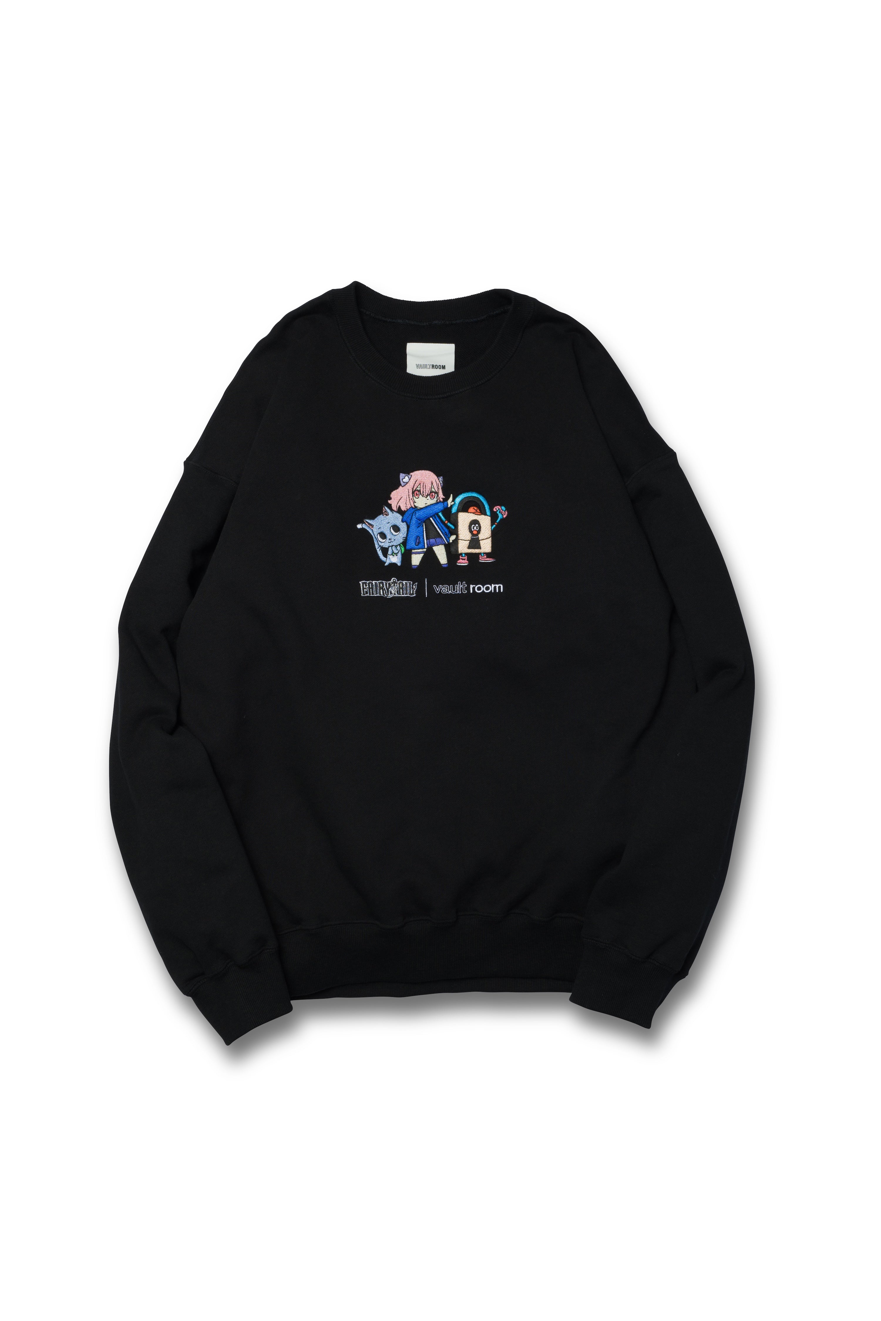 VR × nqrse × HAPPY CREWNECK / BLACK – VAULTROOM
