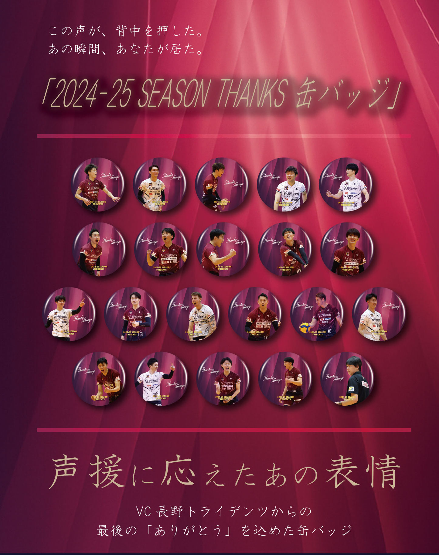 2024-25 SEASON メモリアルグッズ | 【公式】VC長野トライデンツ｜男子