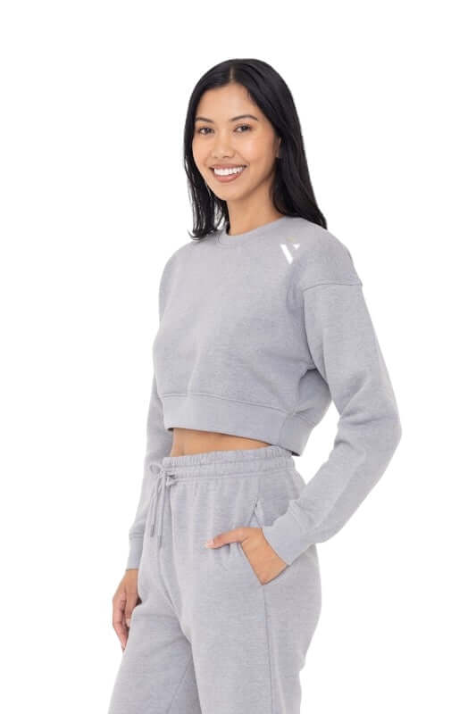 Vida Cropped Sweatshirt - Gray – VELUXE Athletics