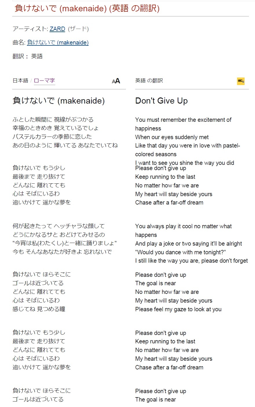 読者の皆様への応援歌「負けないで」: VENTO ORIENTALE －東からの風－