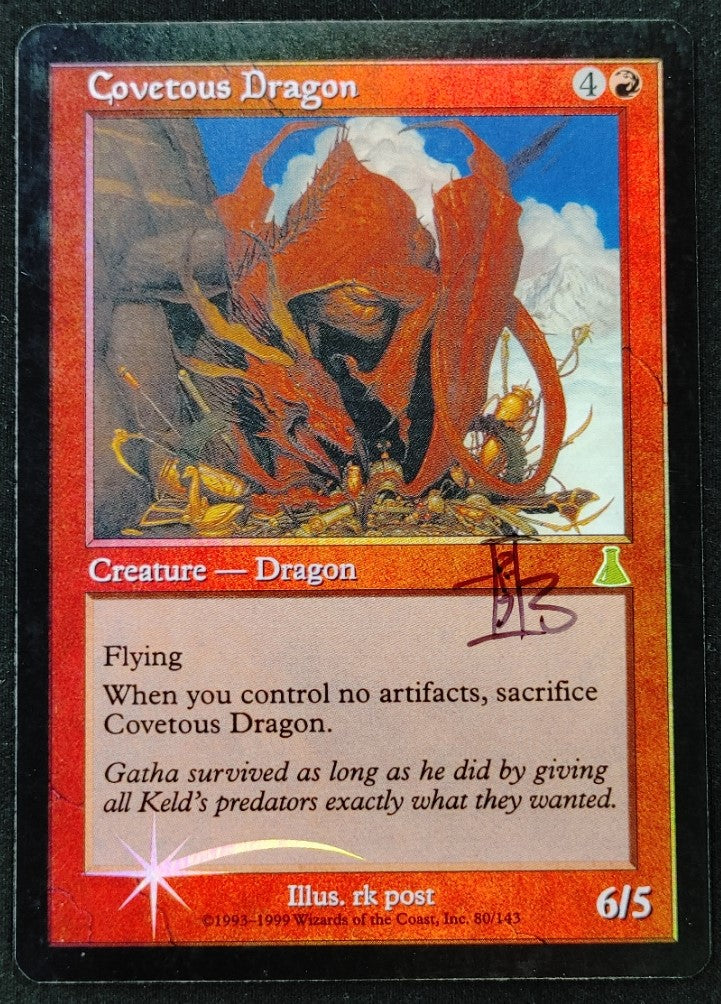 A56 欲深きドラゴン/Covetous Dragon Foil signed Signed Foil