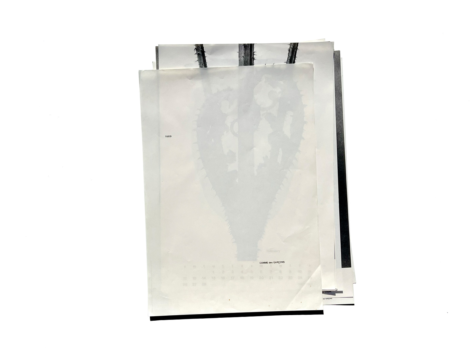 COMME des GARÇONS 1989 Calendar (Semi-Complete / January Missing