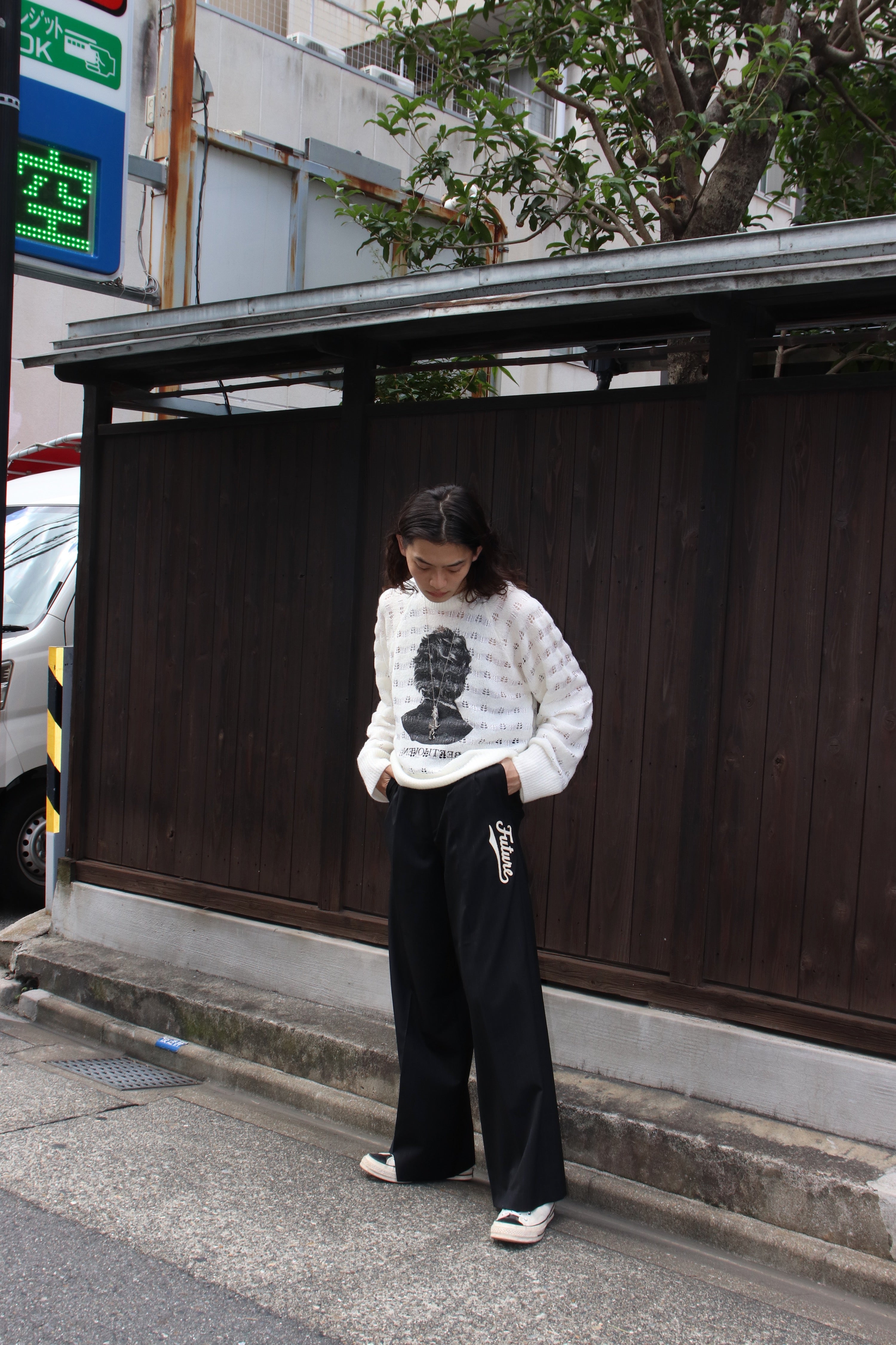 MASU(エムエーエスユー)のREVERSE BEETHOVEN SWEATER WHITEの通販