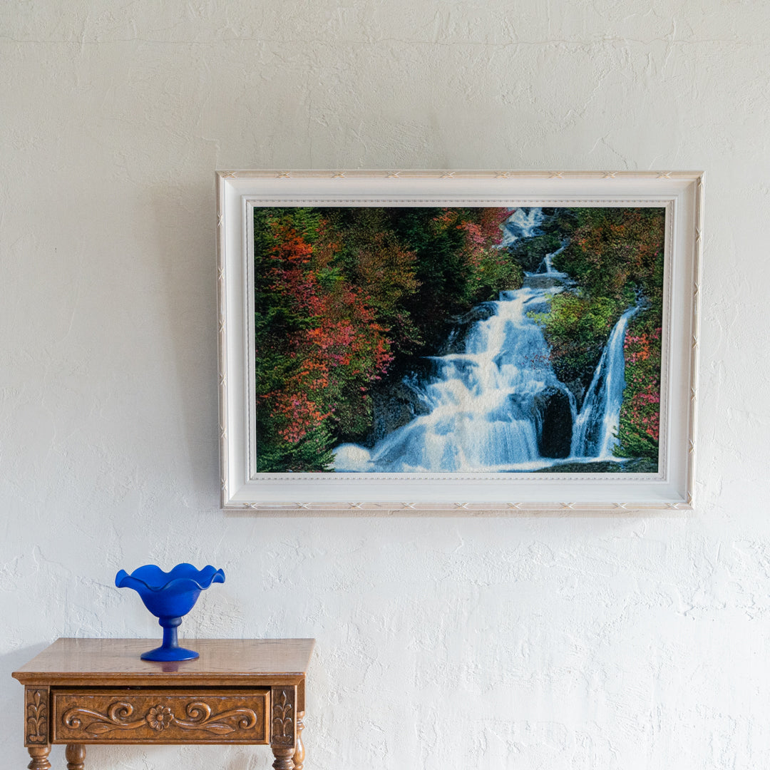 ペルシャ手織り絨毯 ウール＆シルク ピクチャー タブリーズ 額縁52