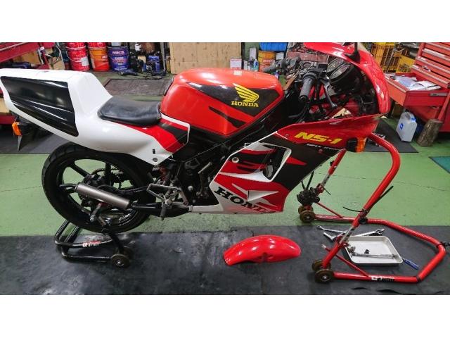 NS-1 フロントフォークのオイルシール交換 分解整備（富岡輪店の作業