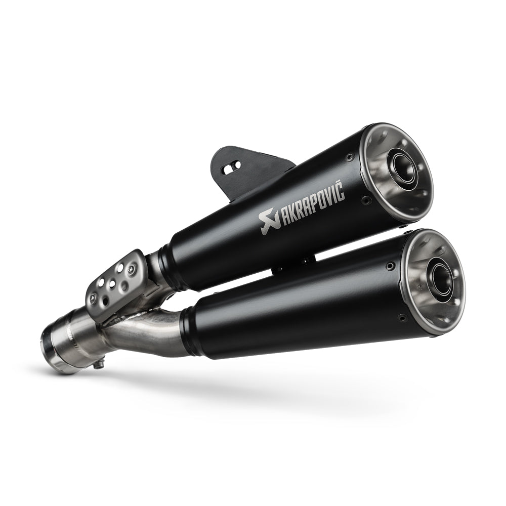 Akrapovic R12 Series Black Coated Twin Stacked Silencer – Pier