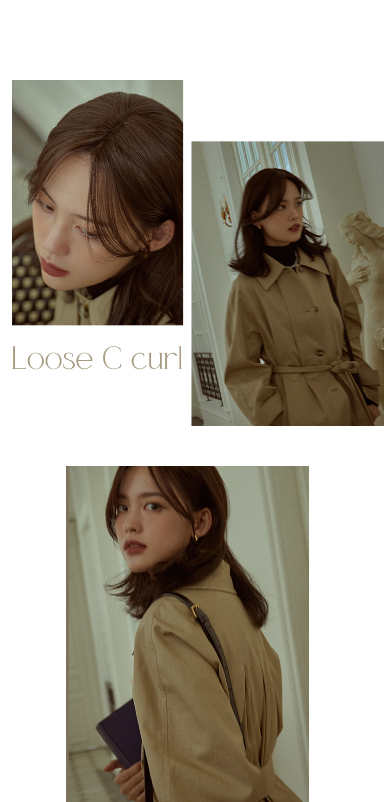 手植えトップカバー) サイドバング ルーズCカール (モースト原糸)