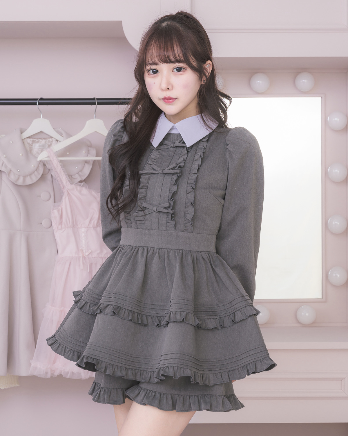 フリルリボン襟付きセットアップ – pium