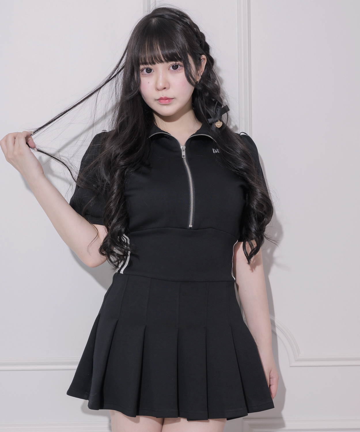 ダブルラインジャージミニワンピース – pium