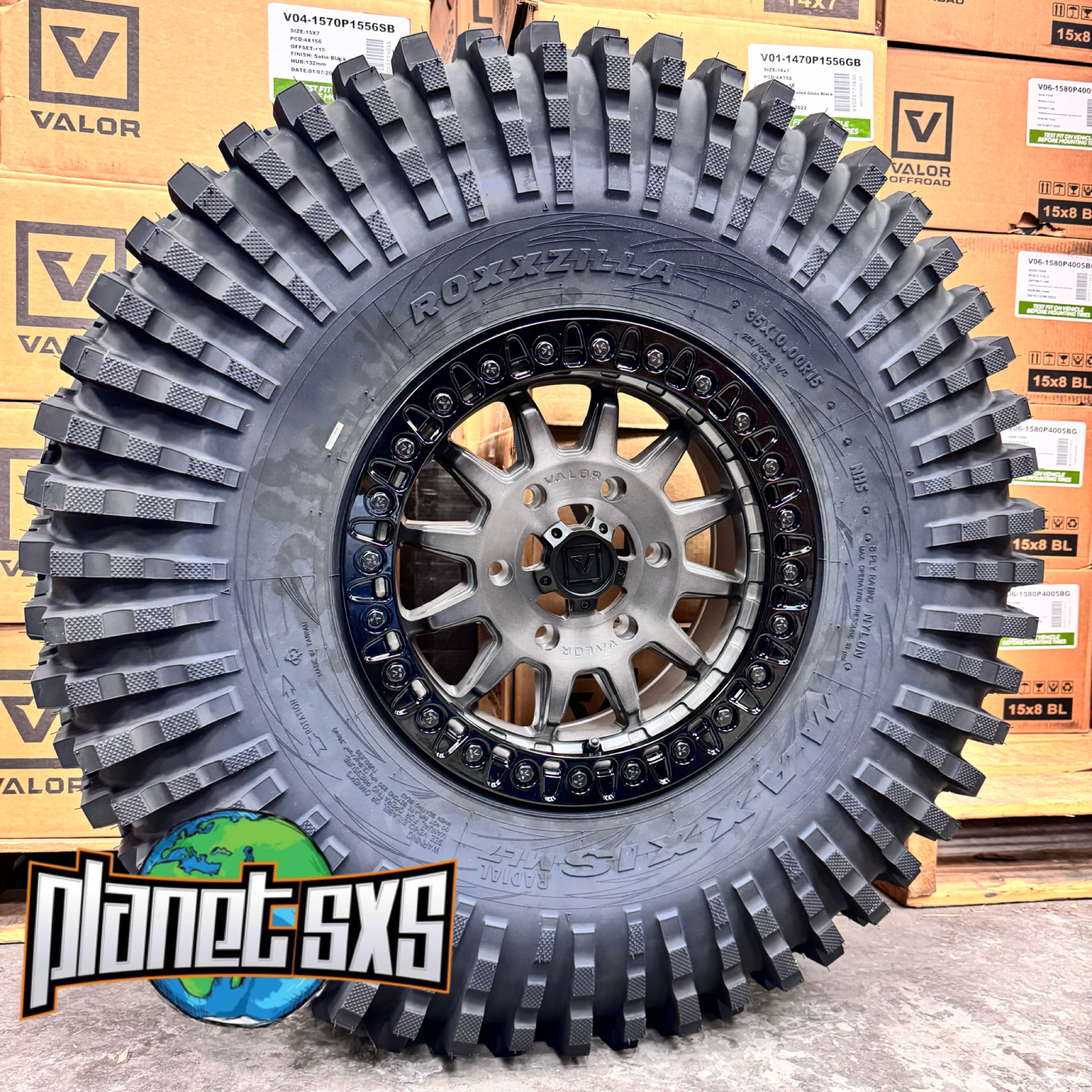 Valor Offroad V09 Beadlock Wheels + Maxxis Roxxzilla Tires
