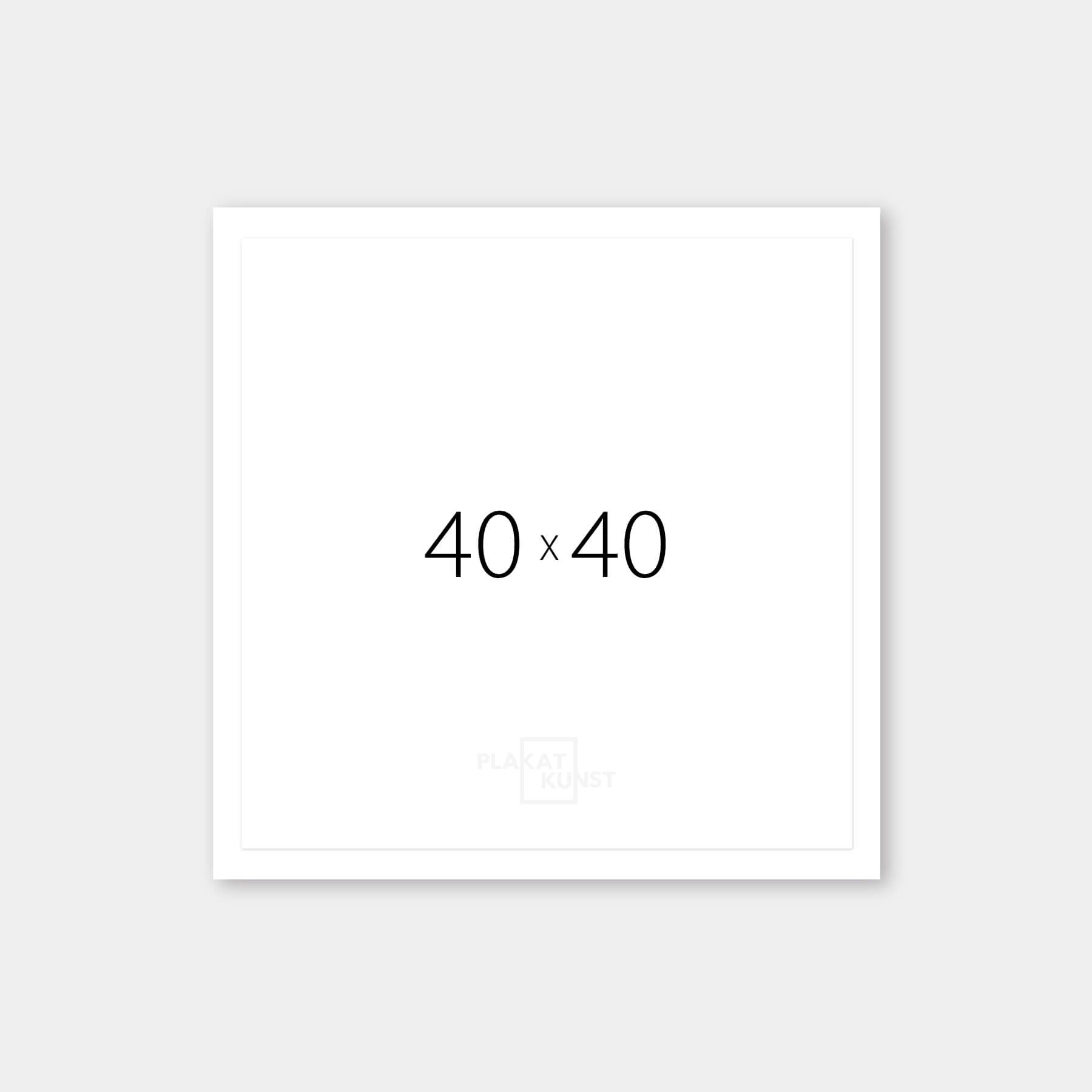 White wooden frame - Wide (20 mm) - 40x40 cm | PlakatKunst.com