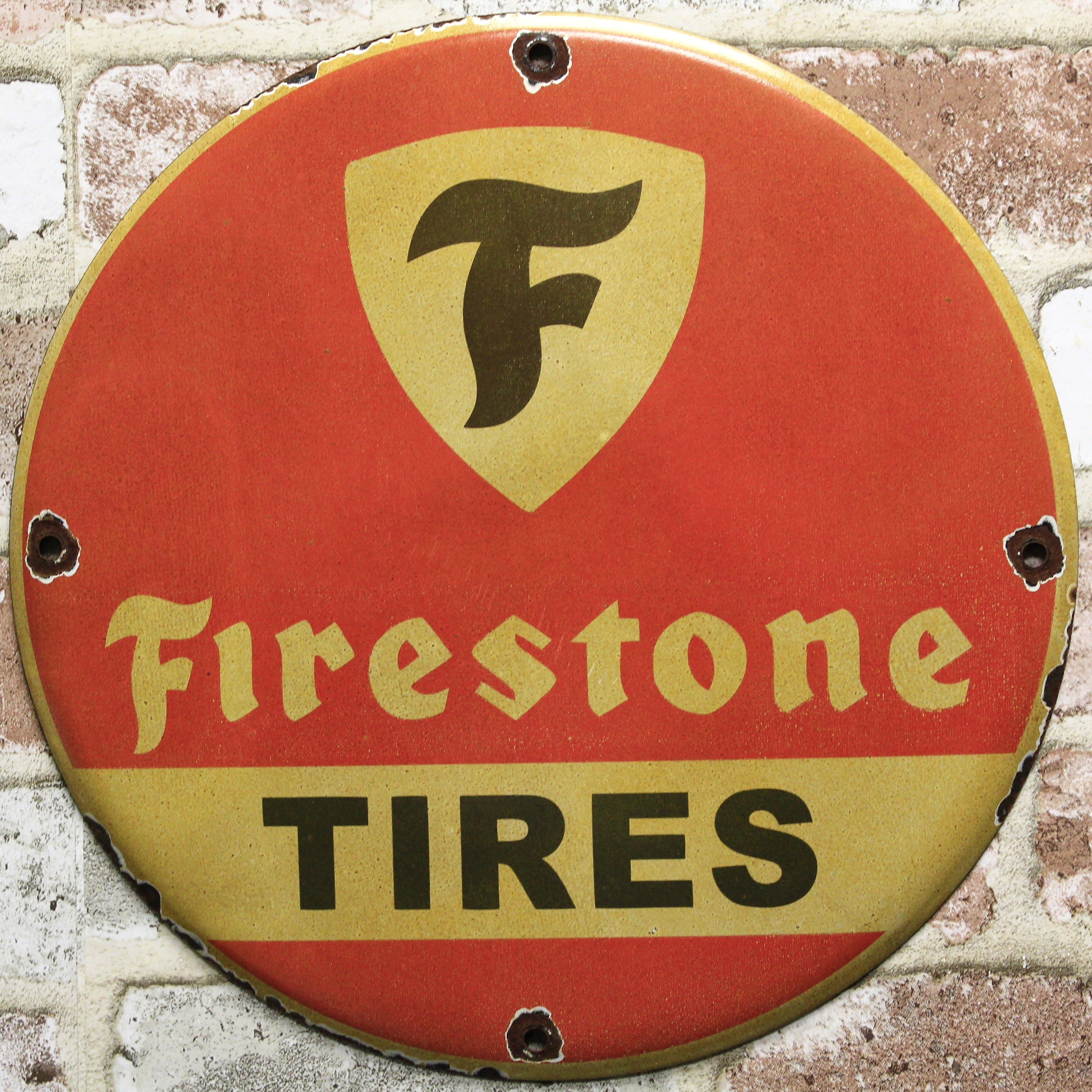 Exide ヴィンテージサイン firestone Mobil Antique Vintage Old Style