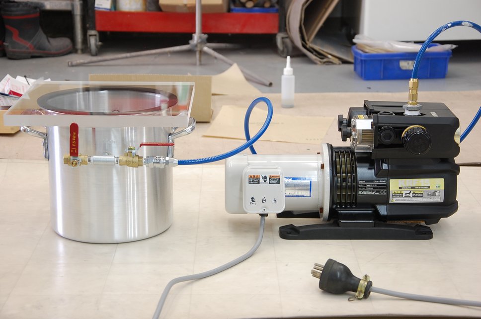 自作真空脱泡機（概要） | プロ・フィット社外記