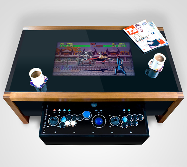 スタイリッシュなテーブルなのにアーケードゲームが出来る？「Arcane