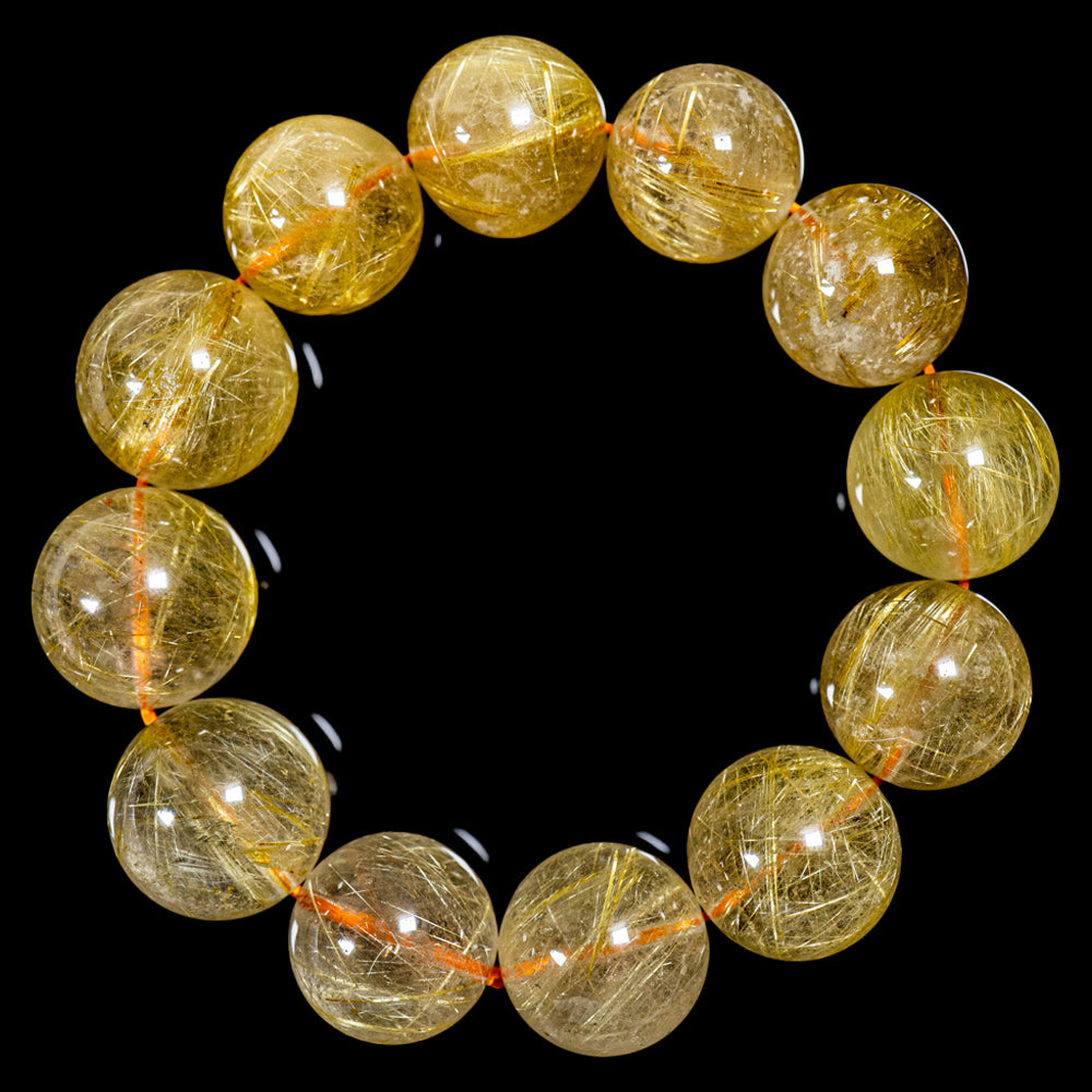 18.5mmスモーキーゴールドルチル】ルチルクォーツ 18.5mm玉 タイチン