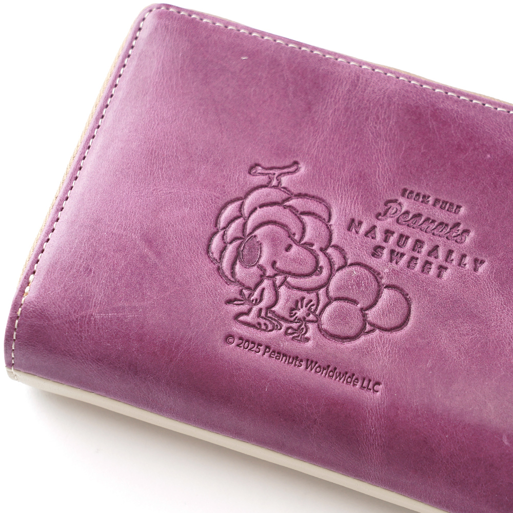 フルーツの窓から覗くスヌーピーの本革財布 No.73532 No.73533 No.73534