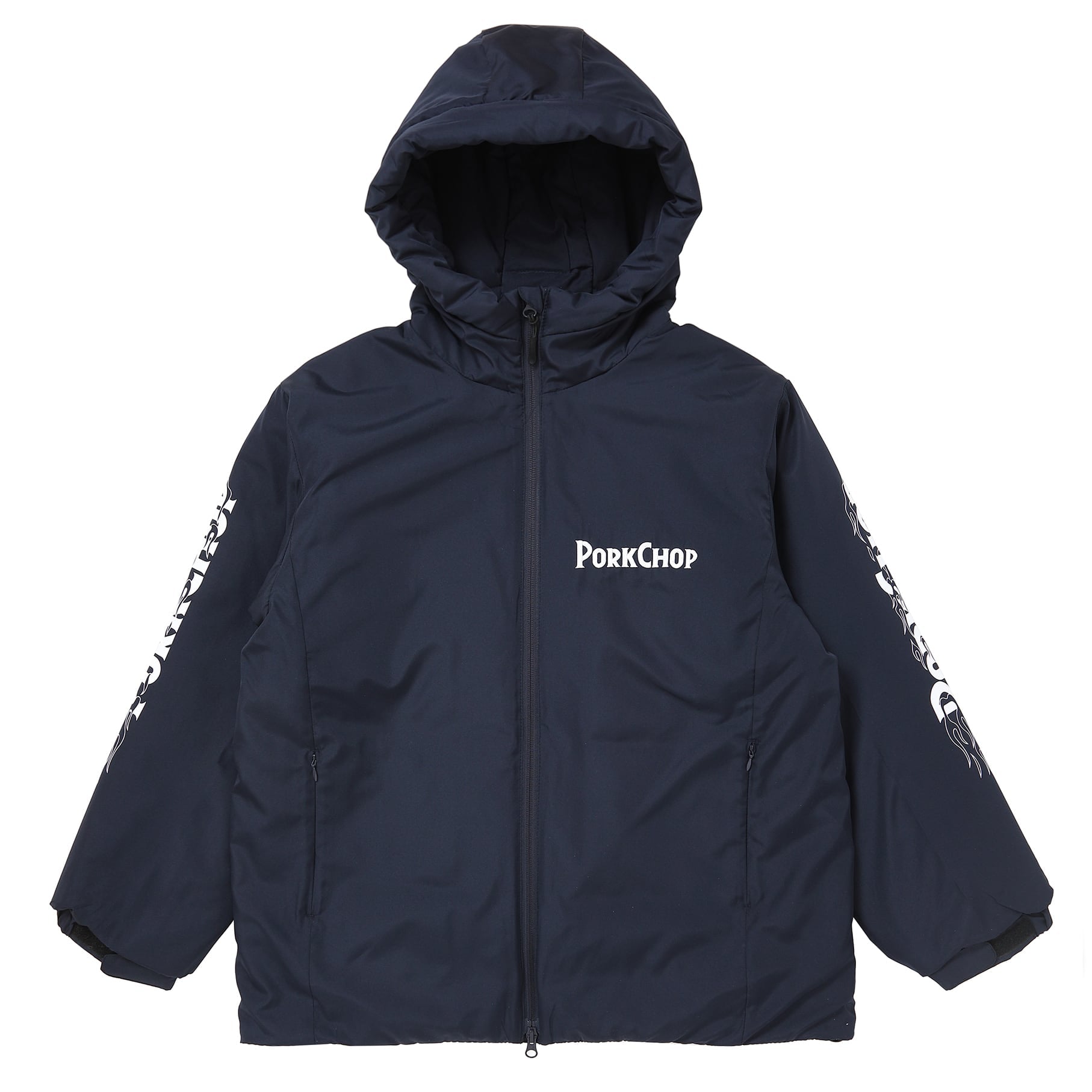PORKCHOP GARAGE SUPPLY BURNING LOGO HOODED JKT ポークチョップ