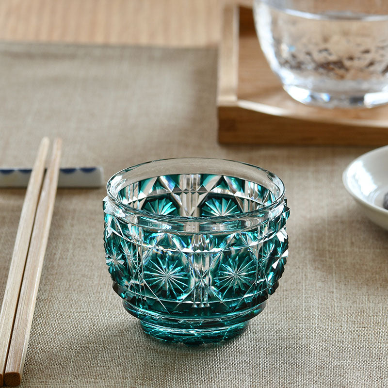 薩摩切子 猪口 大 cut18 島津興業 薩摩ガラス工芸 – RAIRAI