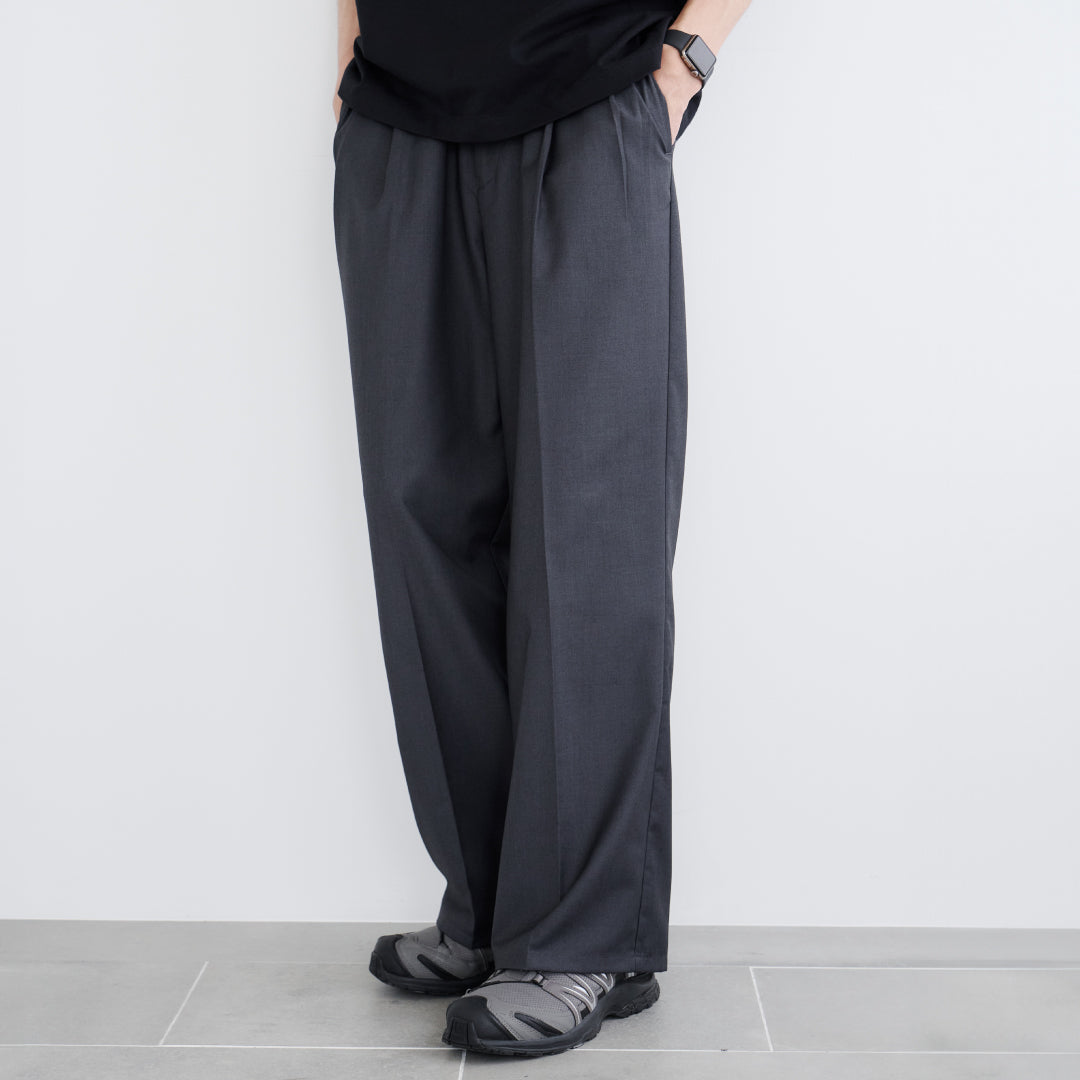 2Tuck Wide Slacks-gray-