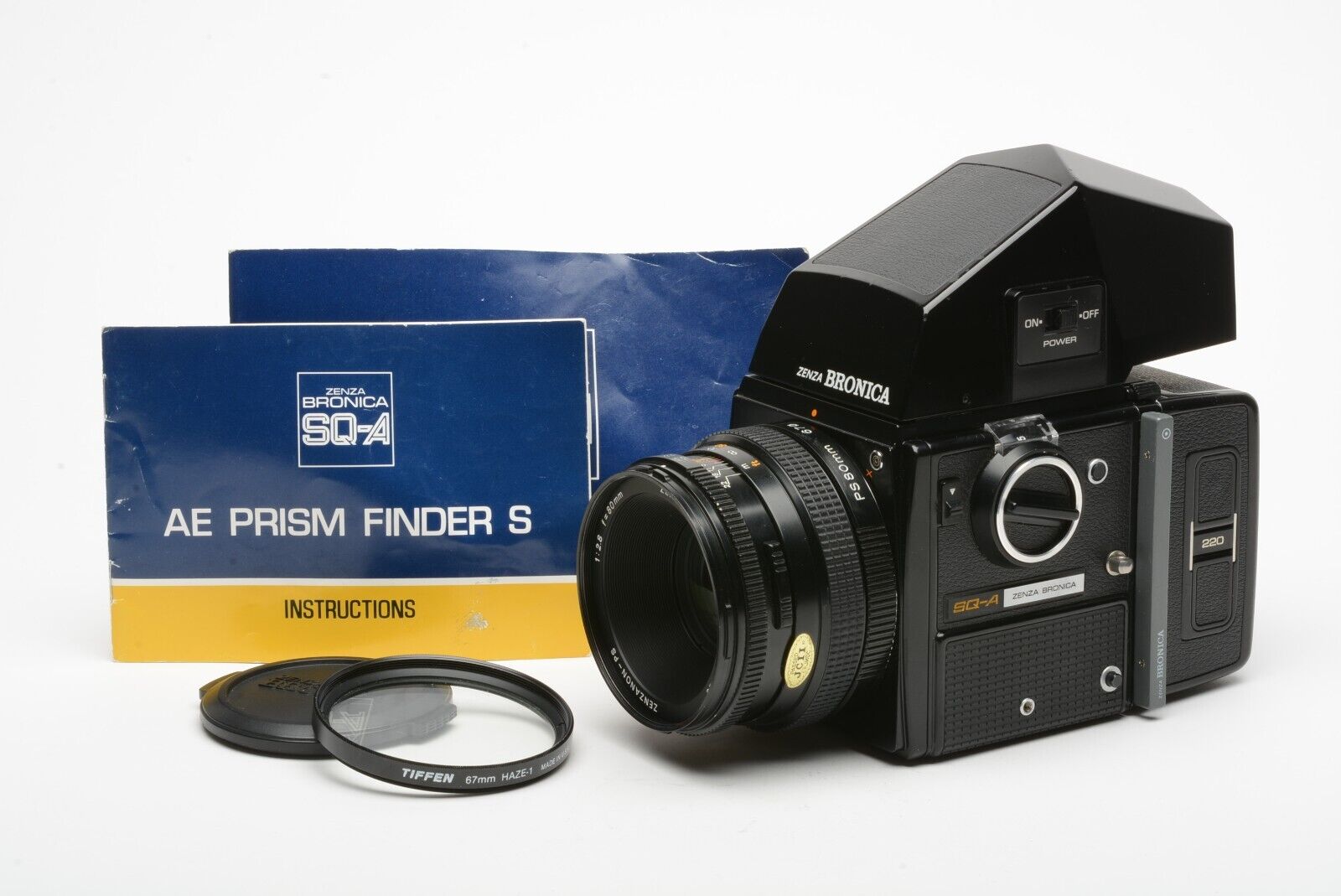 Zenza Bronica SQ-A w/80mm F2.8, AE Prism Finder, 220 Back, Tested