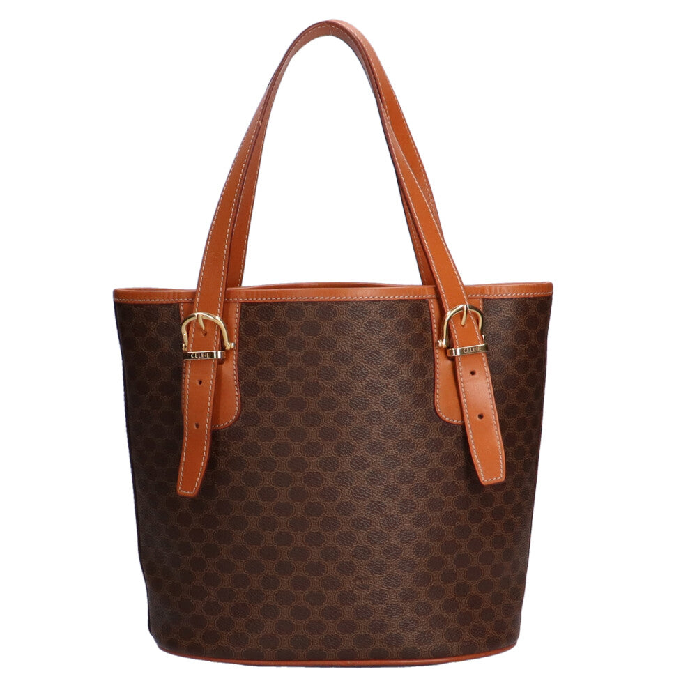 セリーヌ CELINE マカダム トートバッグ PVC ブラウン レディース 中古