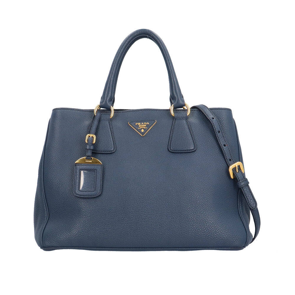 PRADA Prada Shoulder Bag Leather Navy Women's Used [36 Months