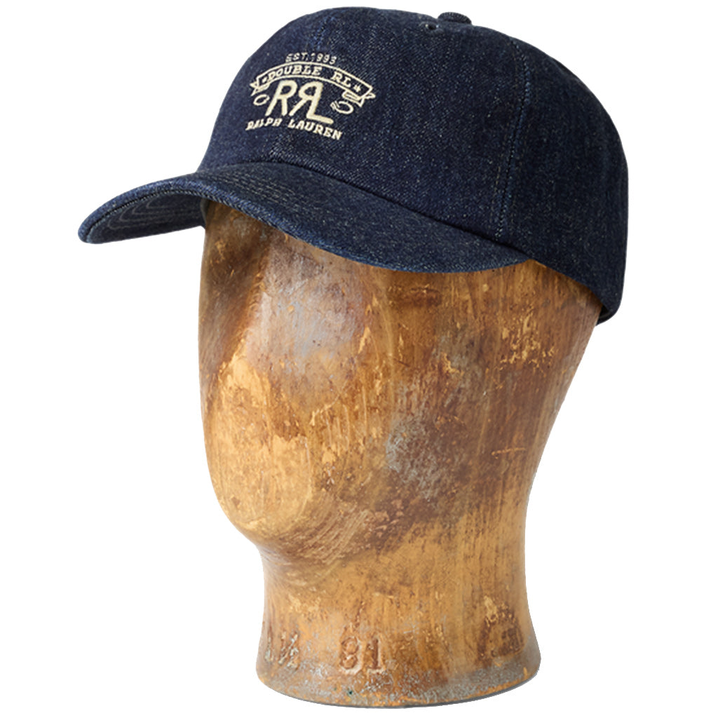Double RL (ダブル アール エル) : RANCH LOGO DENIM BALL CAP (BLUE