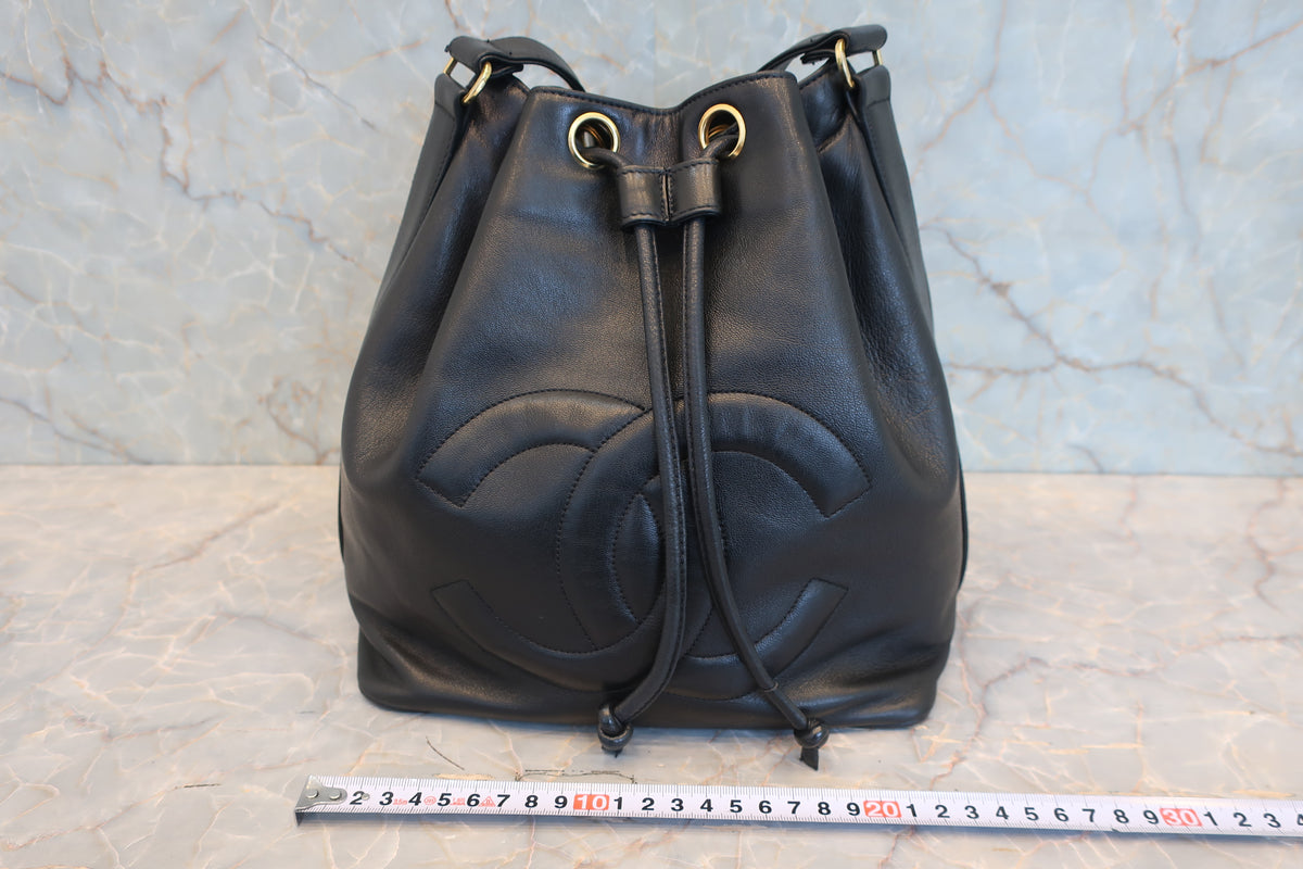 CHANEL/シャネル ココマーク巾着チェーンショルダーバッグ ラムスキン