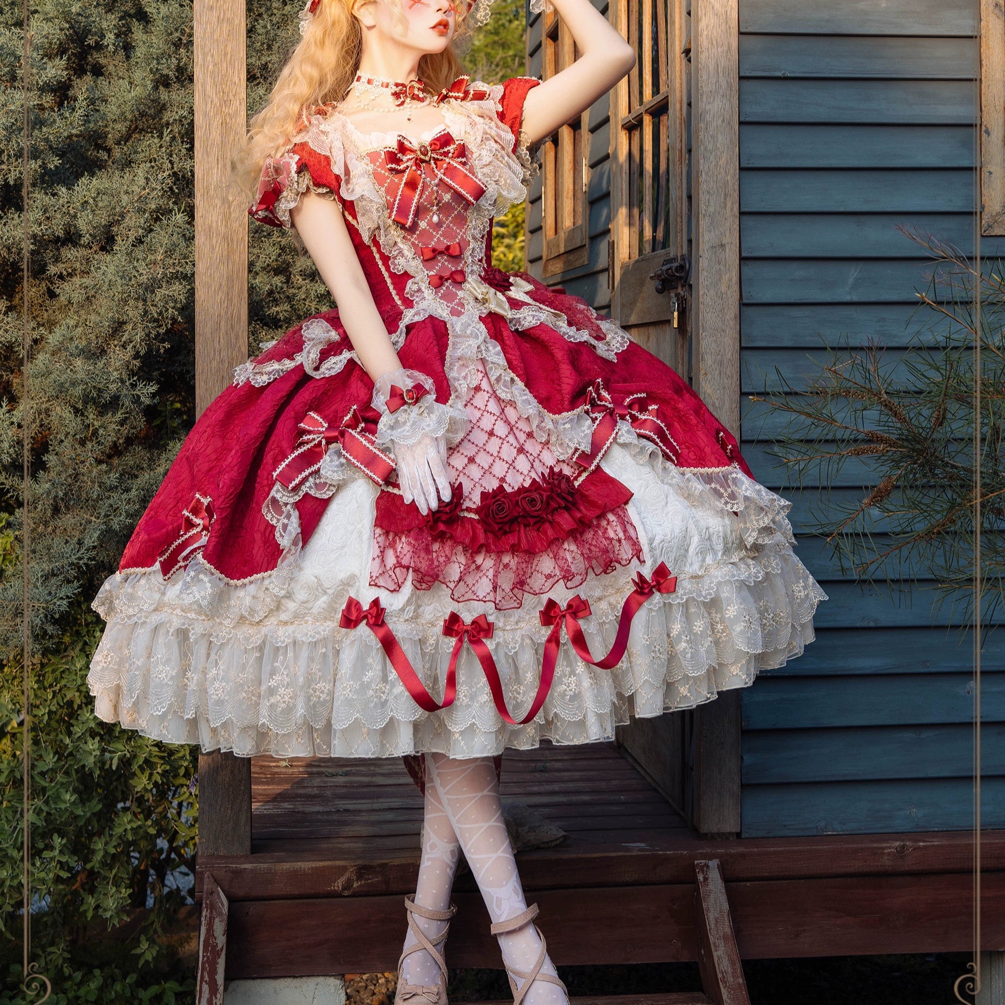 Mirror Snow White プリンセススイートドレス・レッド – ロリータ