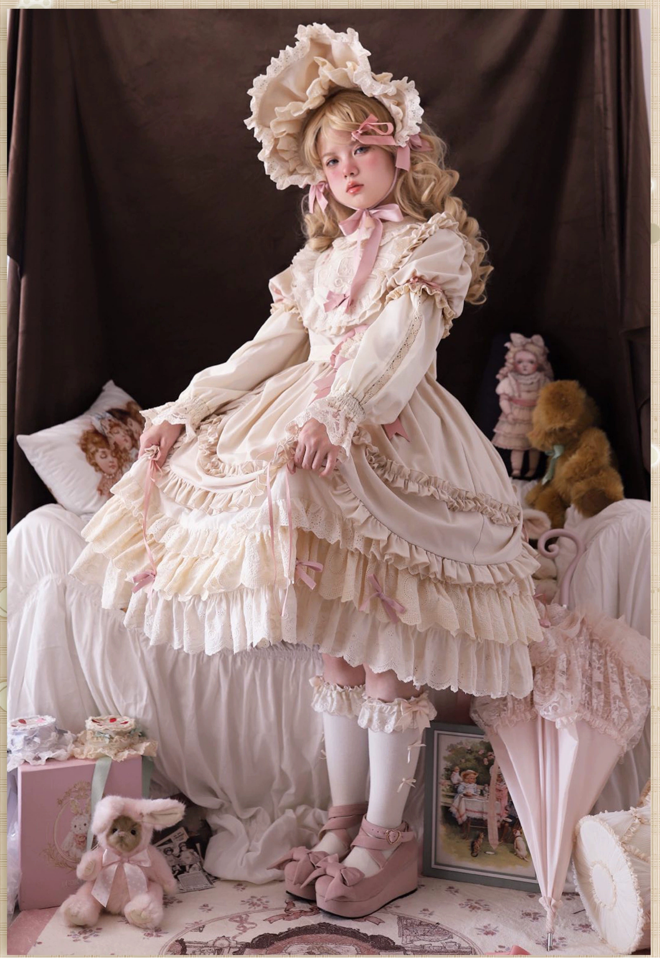 同時購入のみ】Ribbon Doll ボンネット・ロゼット他アクセサリー
