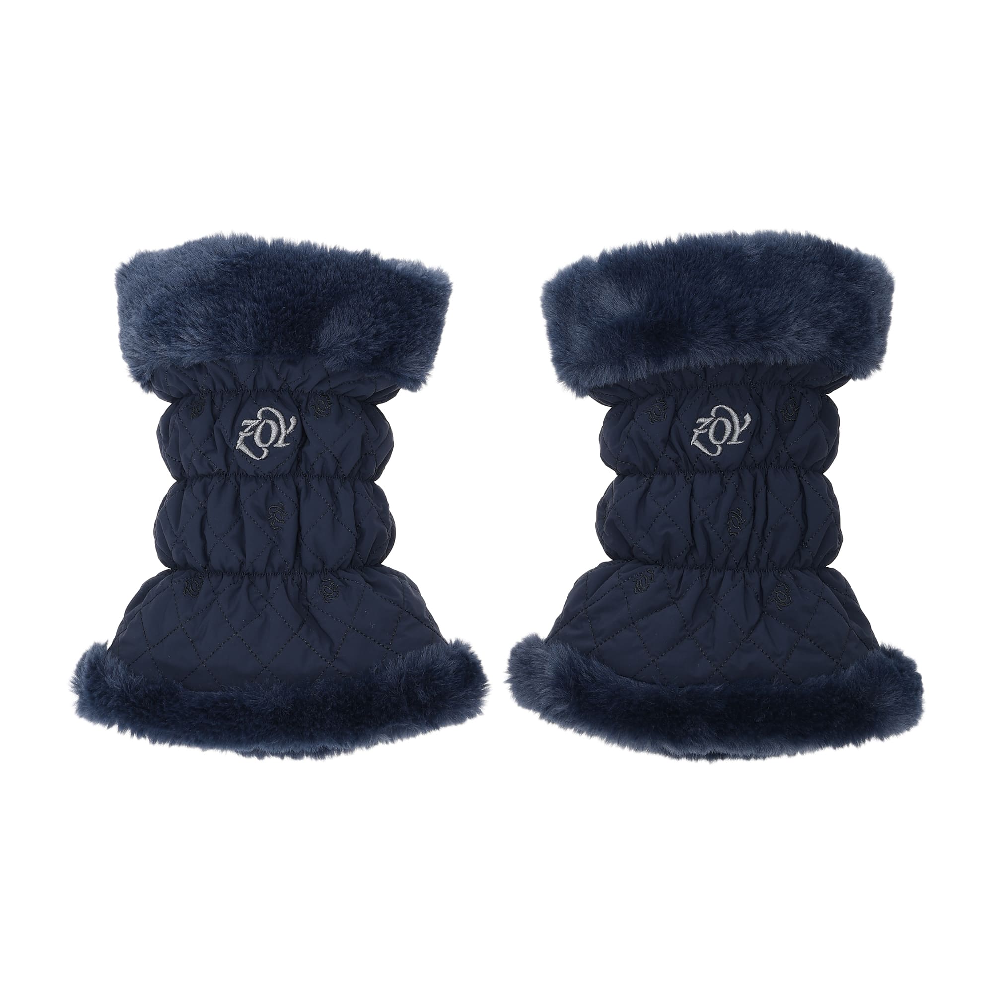 WOMEN キルトレッグウォーマー ネイビー