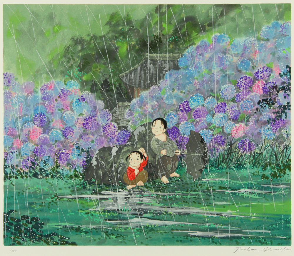 開田 風童 「あじさいの雨」 Fudo Kaida - 創業36年 美術品販売