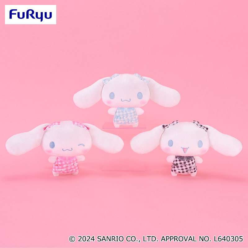 シナモロール リボンいっぱい！ギンガムチェックぬいぐるみ｜タイトー