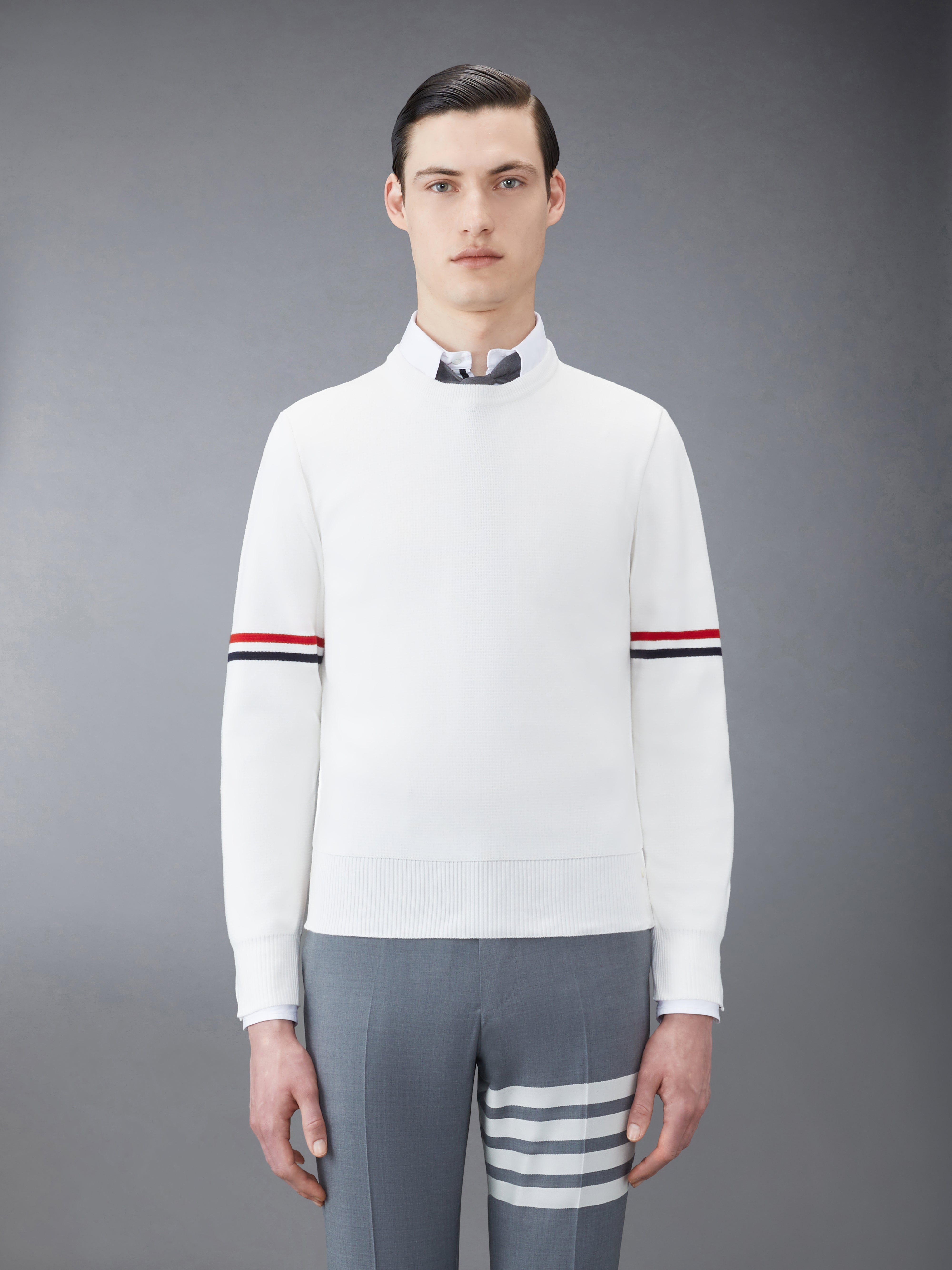 Cotton Milano Stitch Stripe Pullover | Thom Browne