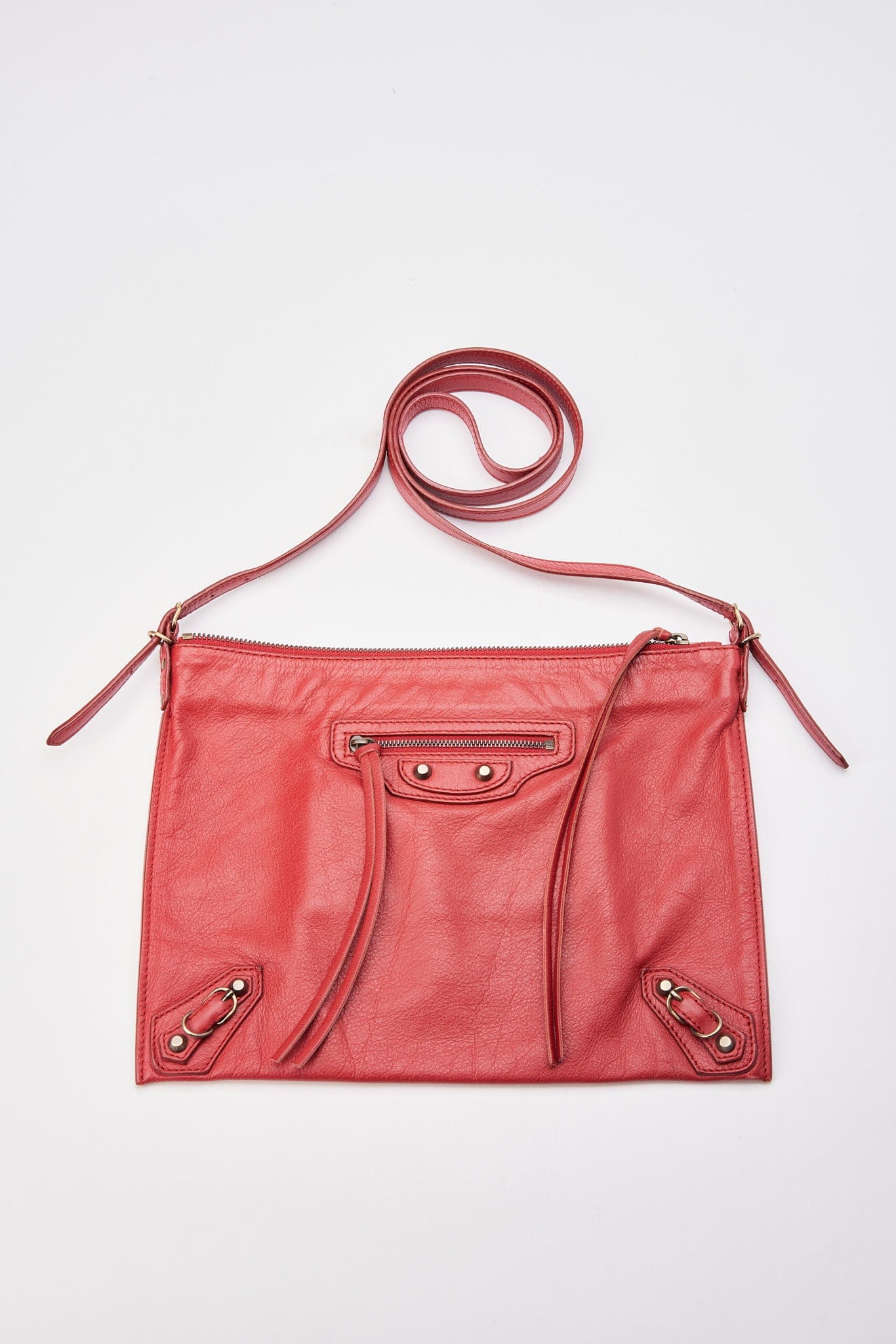Balenciaga Red Leather City Crossbody Bag – The Hosta
