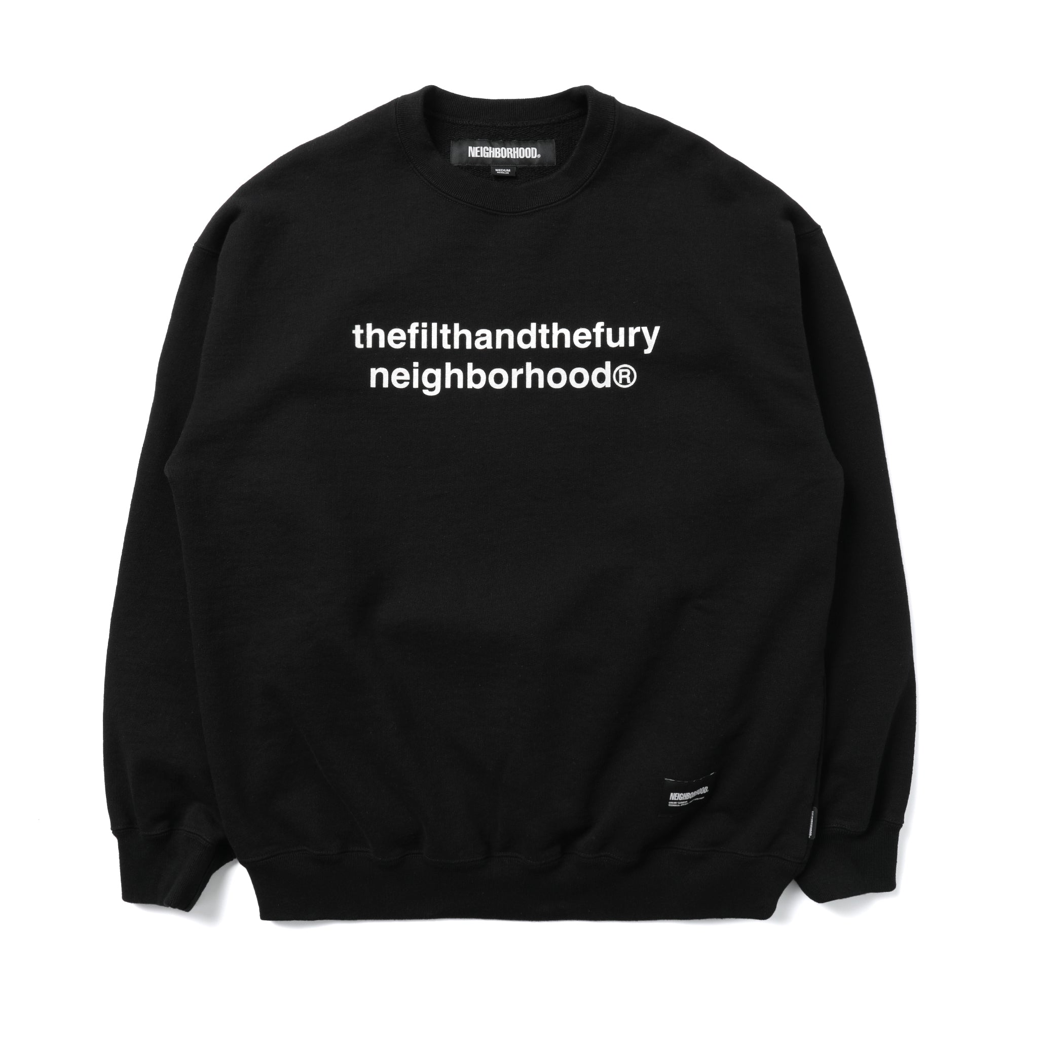 251UWNH-CSM03] Neighborhood Solid Crewneck Sweater (Black) – The