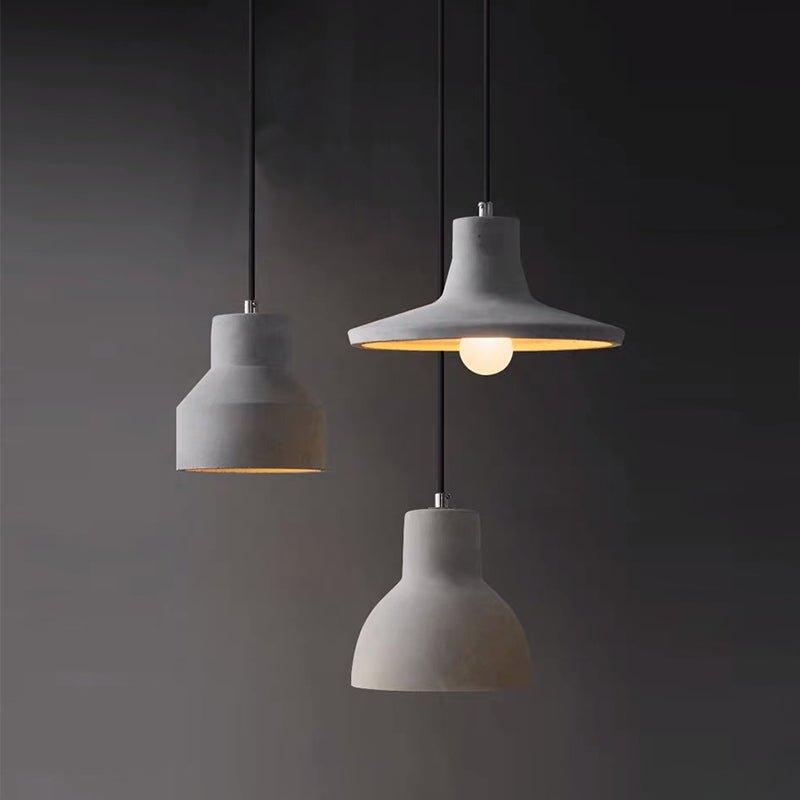 モルタル成形のシェードがミニマルな印象 - コントラペンダントライト