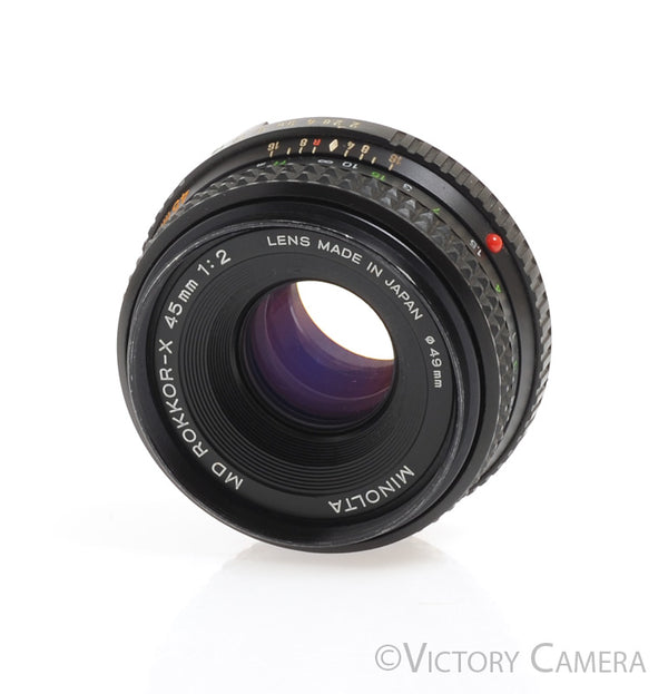 Minolta MD Rokkor-X 45mm f2 Manual Focus Pancake Prime Lens [EXC+]