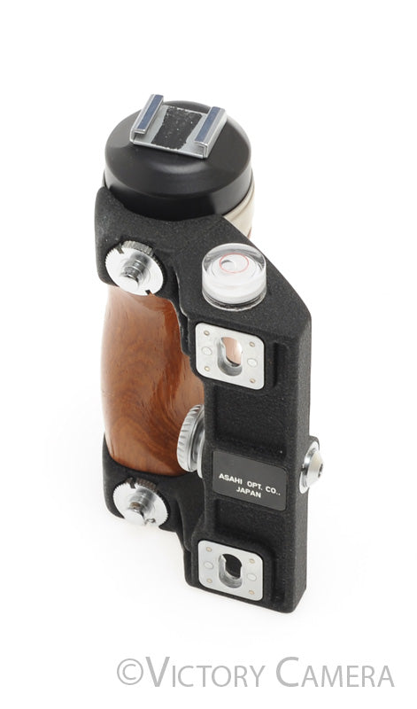 Pentax 67II 67 II 6x7 Left Hand Wooden Grip w/ Flash Shoe + Level [EXC