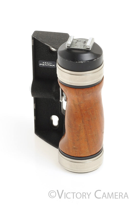 Pentax 67 6x7 67 MLU Left Hand Wooden Grip w/ Flash Shoe [EX]