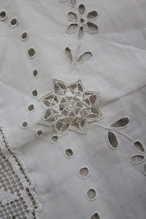 フランス蚤の市 アンティーク ベッドカバー クロシェ かぎ針編み