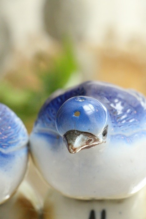 フランスアンティーク 青い鳥のソルト＆ペッパー」ココン・フワット
