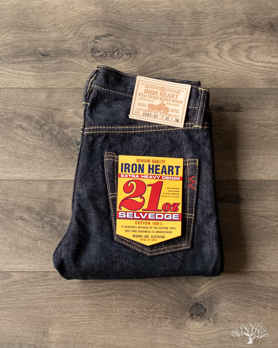 Iron Heart - 21oz Indigo Selvedge Slim Straight Denim – Withered Fig