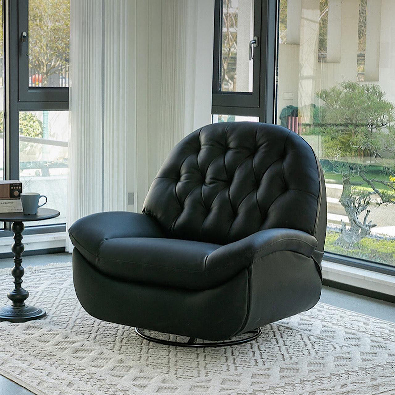 電動 シングル ソファ 多機能 エコレザー リクライニング ブラック ソファ