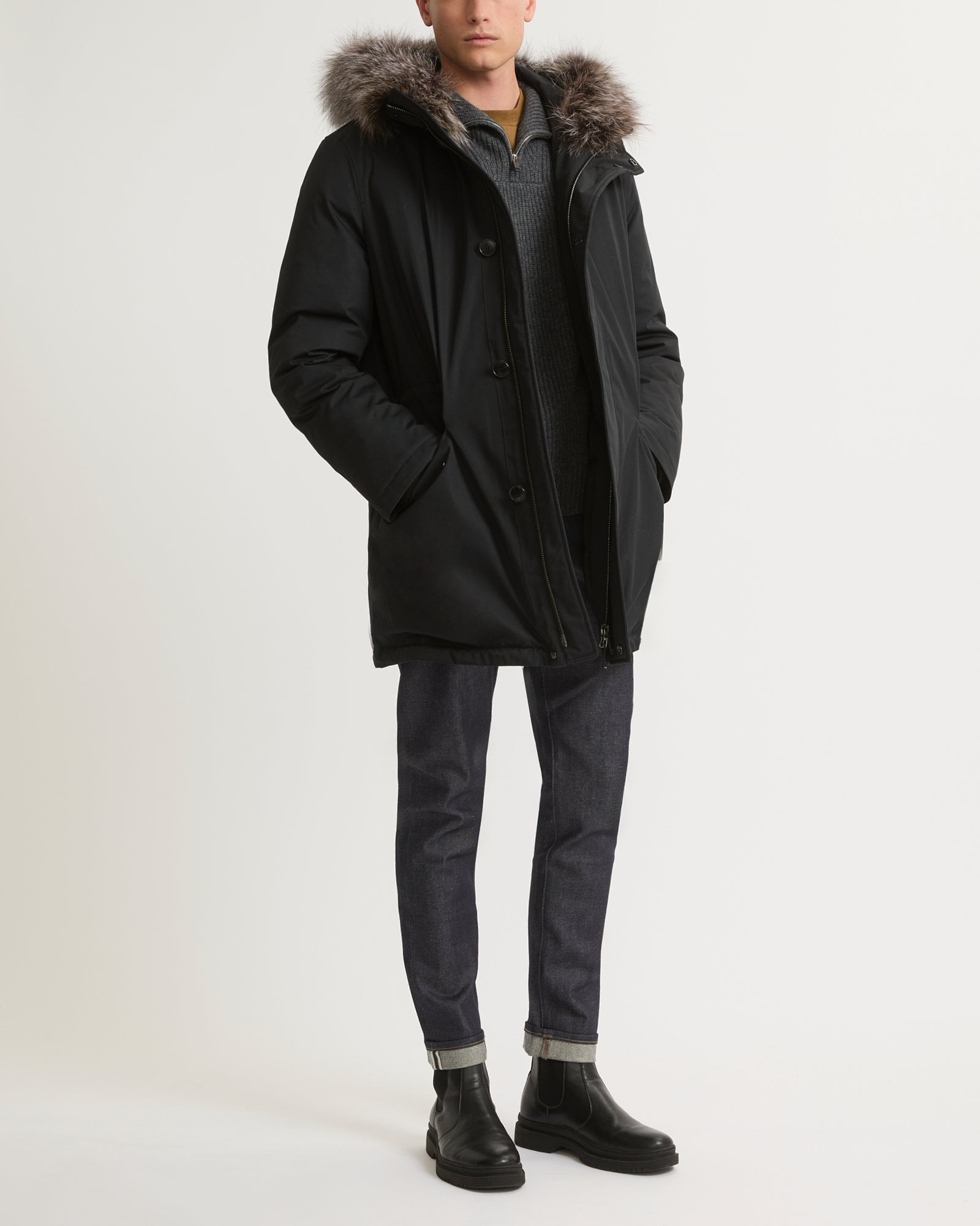Winter sale -Parka with fox fur trim – Yves Salomon